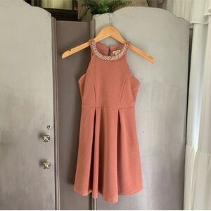 Monteau Pearl Scalloped Sparkle Dress NWT